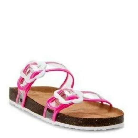 NEW FOOTBED PINK SLIDE SANDAL - Picture 1 of 9